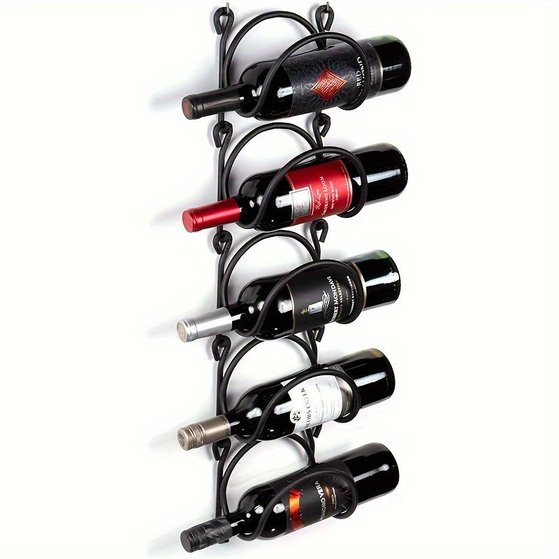 Heavy-Duty Wrought Iron Wall-Mounted Towel & Wine Rack - Space-Saving Multi-Functional Shelf with Hanging Bars Suitable for Bathroom,, Entryway - Easy Install, Iron, Modern Farmhouse Decor