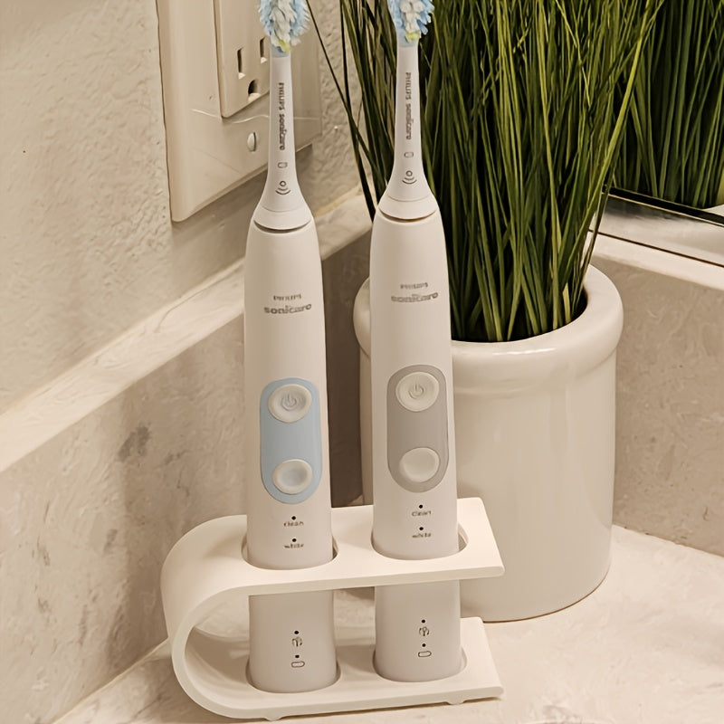 1 Toothbrush Holder Stand - Modern Minimalist Black & White Plastic Toothbrush Suitable for Bathroom Counter, Hygienic Vertical or Horizontal Display, Space-Saving for, Office, Travel, Toothbrush Storage Holder